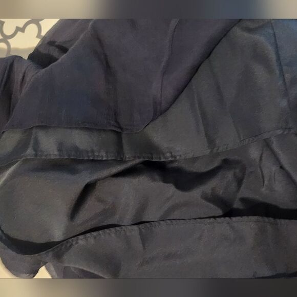 J. Crew One Shoulder Corrugated Silk Navy Blue Dress Size 6 - Picture 5 of 11